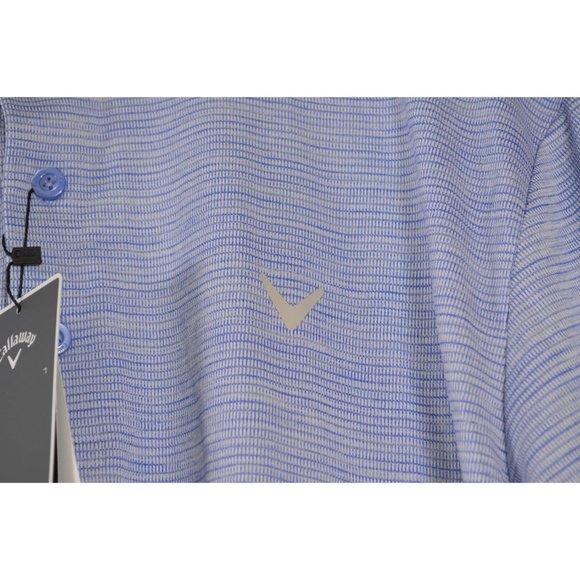 NEW Callaway Men's Opti Dri Sun Protection Golf Polo Shirt Size Medium BLUE - Picture 2 of 5